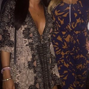 Tan and Black Romper